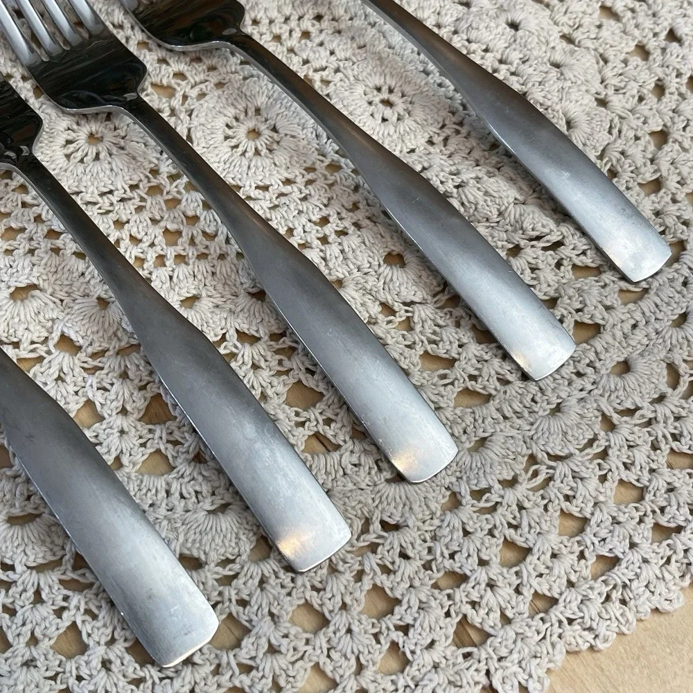 Cambridge Madison Stainless Flatware 5 Dinner Forks Brushed Satin Replacements